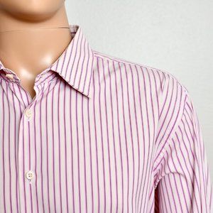Men's Prada Pink Striped Button Down Dress Shirt